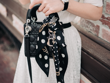 波点 链条纹方巾