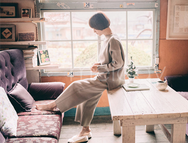 高级羊毛阔腿裤