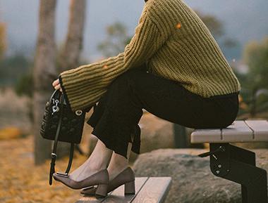 荷叶边直筒西装长裤